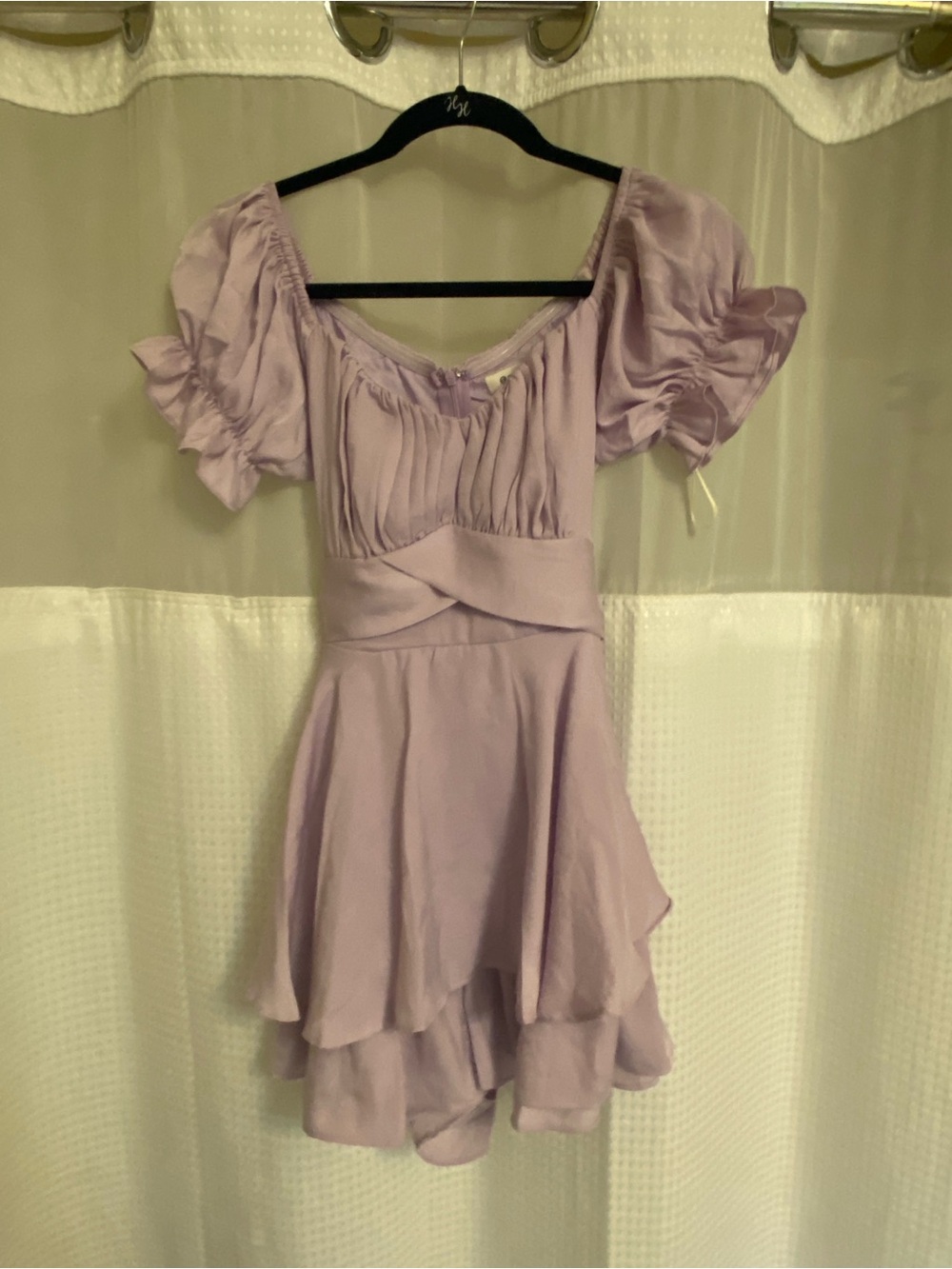 Lilac Off-Shoulder Ruffled Mini Dress - Picture 5 of 7